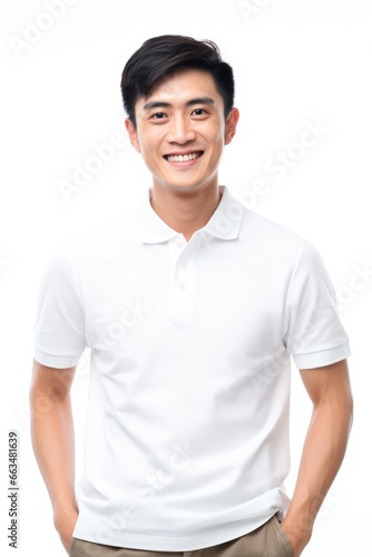 A man in a white shirt and khaki pants