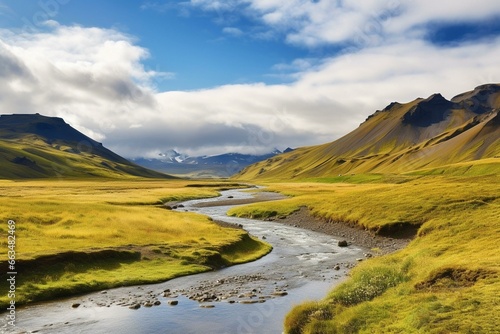 Scenic national park in Iceland. Generative AI © Titania