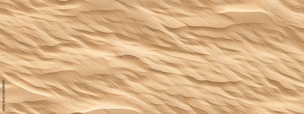 Seamless windswept sandy beach ripples aerial view background texture. summer desert sand dunes repeat pattern design. - obrazy, fototapety, plakaty 