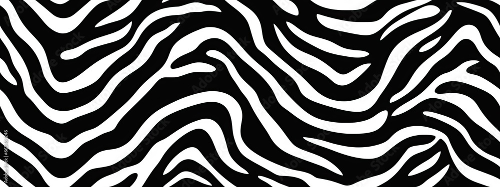 Seamless zebra skin or tiger fur stripe pattern. Tileable monochrome bold black and white African safari wildlife background texture. Abstract trendy boho chic fashion animal print camouflage motif. Seamless zebra skin or tiger fur stripe pattern. Tileable monochrome bold black and white African safari wildlife background texture. Abstract trendy boho chic fashion animal print camouflage motif.