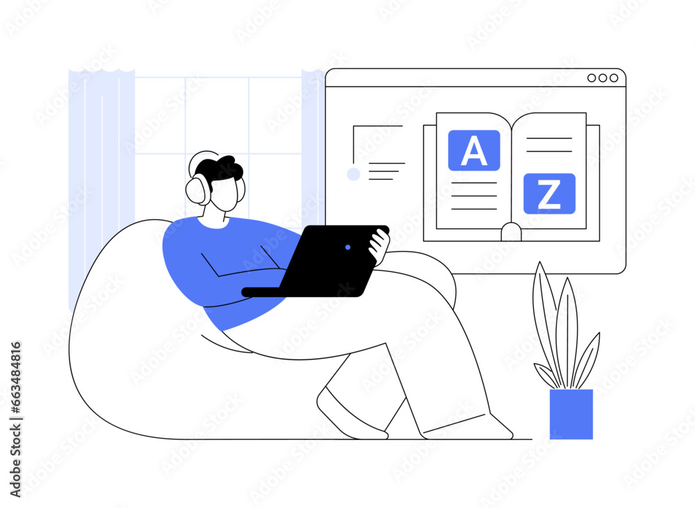 Naklejka premium Online platform isolated cartoon vector illustrations.