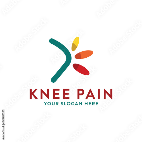 orthopedics knee pain logo design vector