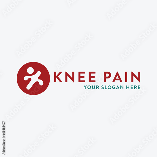 orthopedics knee pain logo design vector