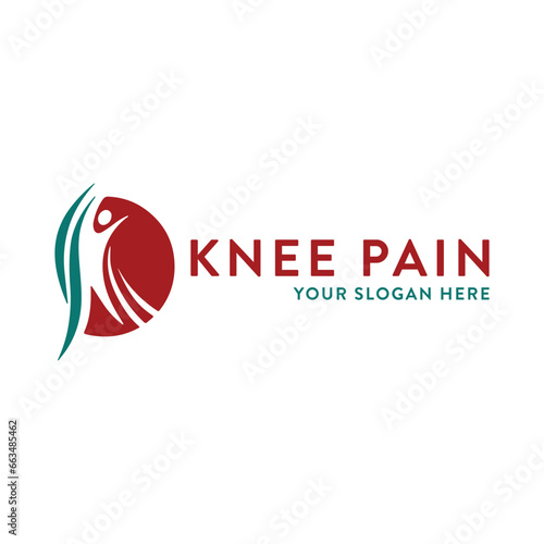 orthopedics knee pain logo design vector