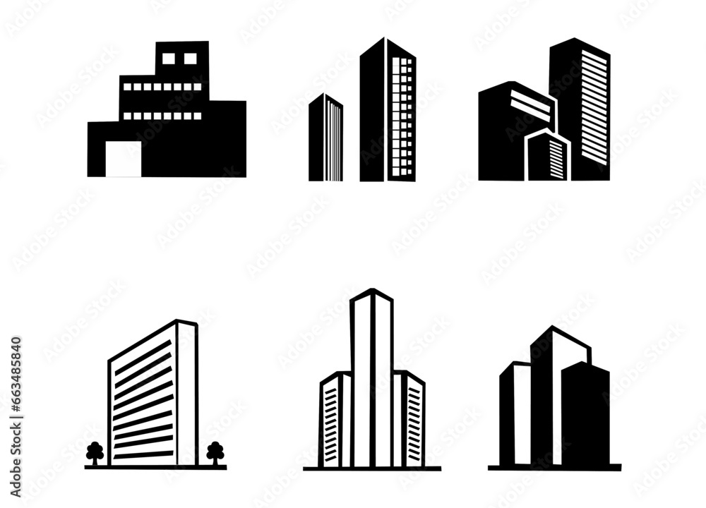 Obraz premium Skyscraper icons set. illustration vector