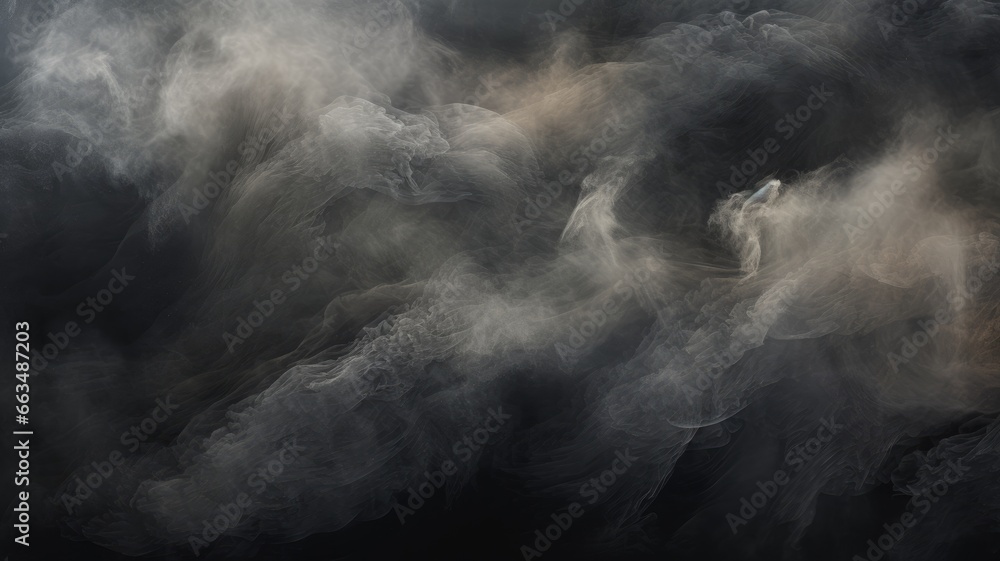 Smoke swirling in black and white