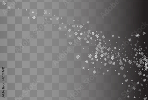 Silver Snowflake Vector Transparent Background.