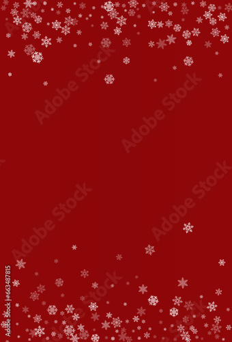 Silver Snowfall Vector Burgundy Background.