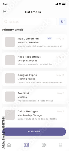 Inbox, Newsletter, Read and Write Email Admin Mobile App and UI template