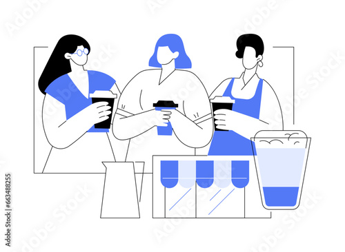 Hot latte isolated cartoon vector illustrations.