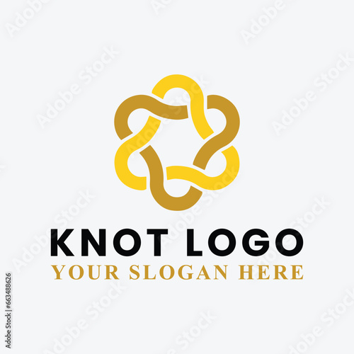 knot rope logo design vector