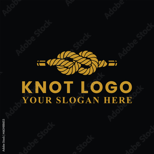 knot rope logo design vector