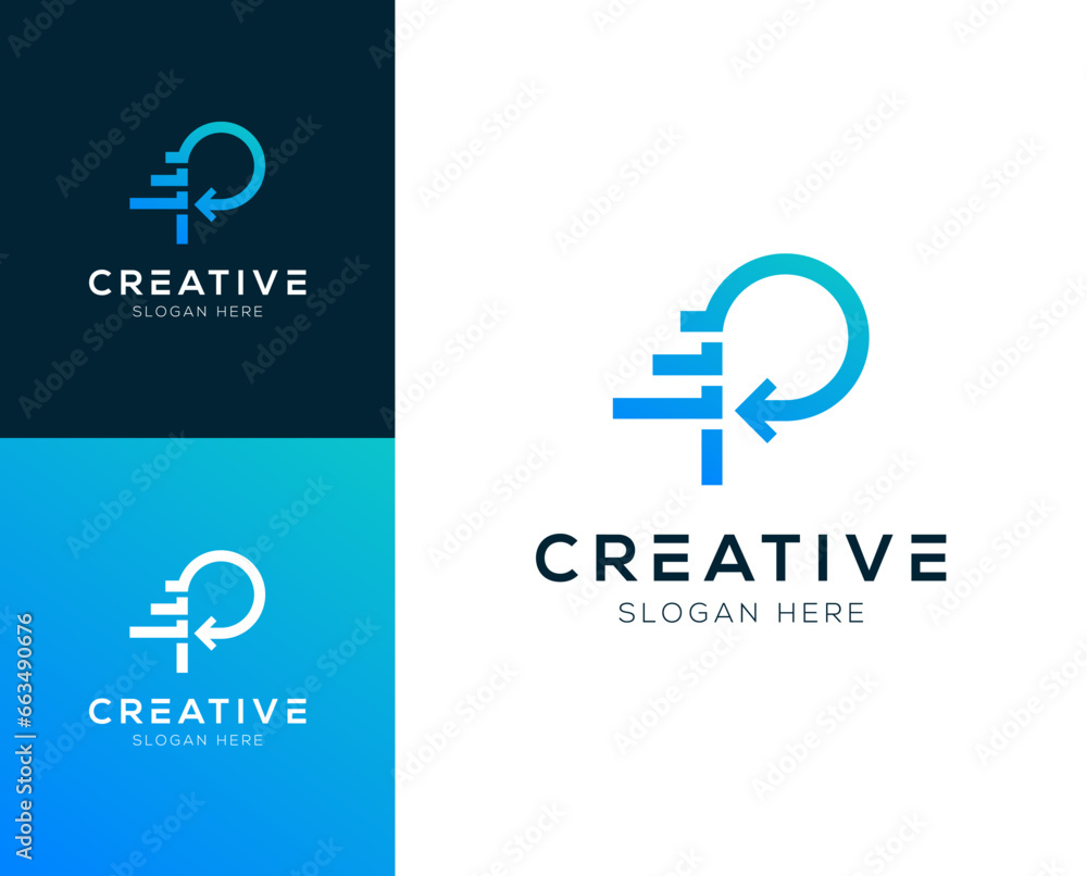Abstract Initial letter P with Arrow logo design vector illustration Abstract Initial letter P with Arrow logo design vector illustration