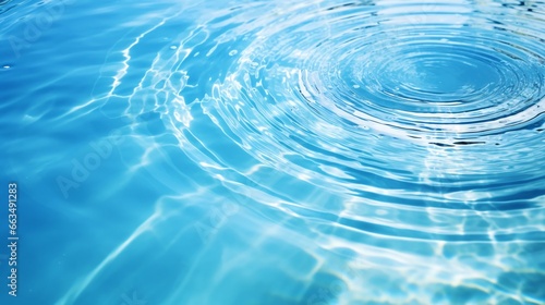 Circle reflections of azure water ripple in a nearby pool.