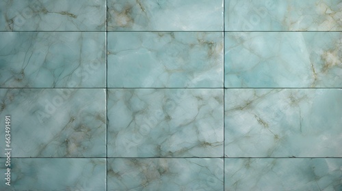 Pattern of Marble Tiles in cyan Colors. Top View