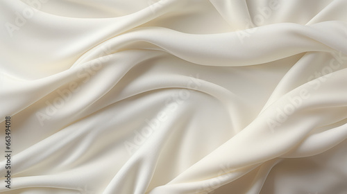 Cream silk satin. Color gradient. Golden luxury elegant abstract background. Shiny, shimmer. Curtain. Drapery. Fabric, cloth texture. Christmas, birthday, autumn, wedding