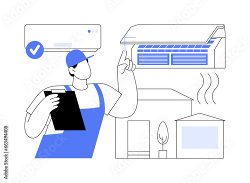 HVAC inspection abstract concept vector illustration.