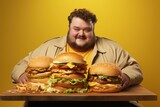A content man enjoying a flavorful burger