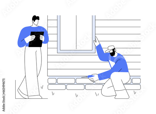 Foundation inspection abstract concept vector illustration.
