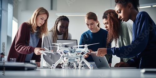 Innovative Collaboration: Students with a Laptop Program a Drone, Engaging in Development, Research, and Precise Programming to Propel Innovation and Achieve Teamwork Goals