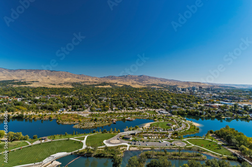 City water park with ponds in Boise, Idaho
