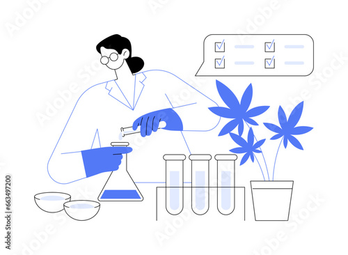 Medical cannabis testing abstract concept vector illustration.