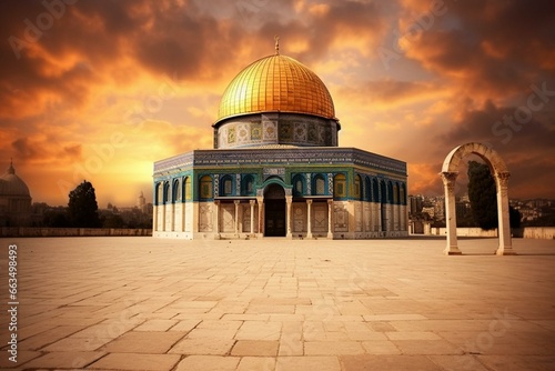 Gorgeous Aqsa Mosque. Generative AI