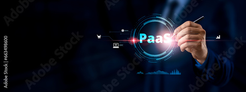 Platform as a service PaaS - cloud computing services Internet technology and development concept. photo