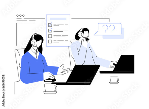 Computer assisted telephone interview abstract concept vector illustration.