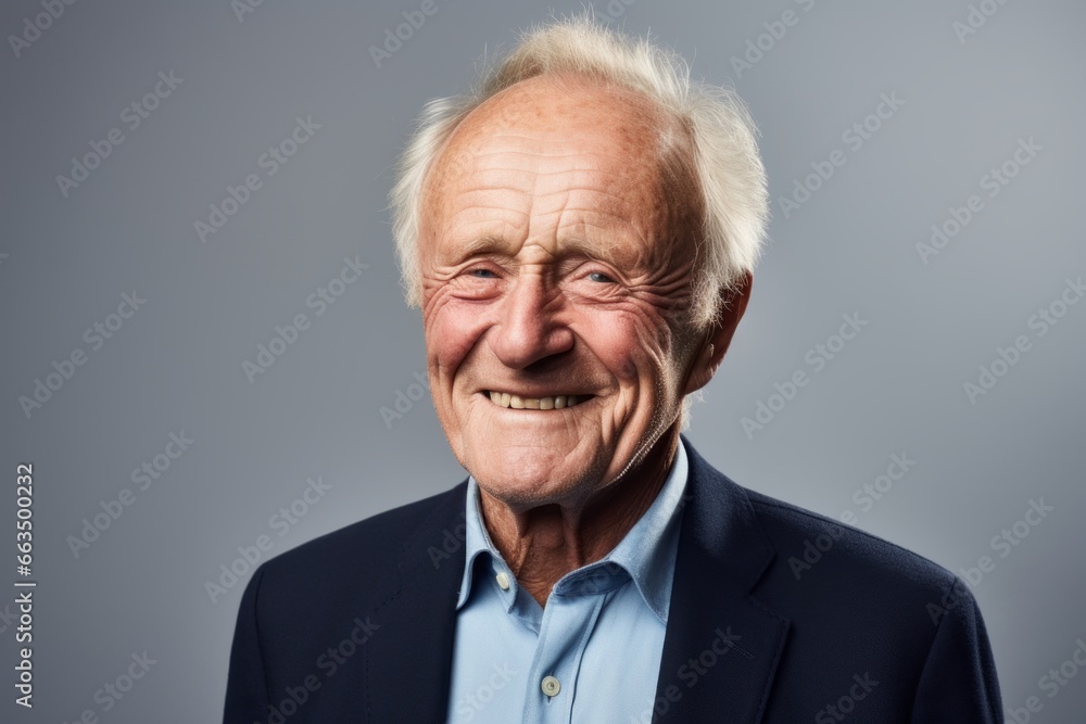 Portrait of a happy senior man. Isolated on gray background. Portrait of a happy senior man. Isolated on gray background.