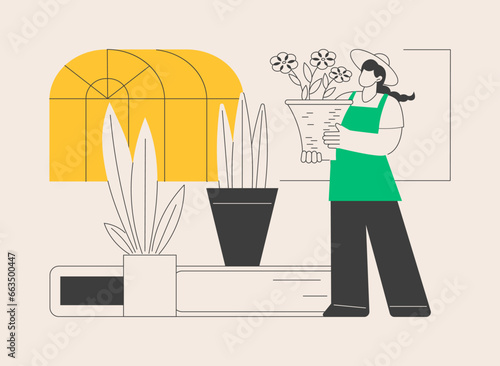 Seasonal planters abstract concept vector illustration.