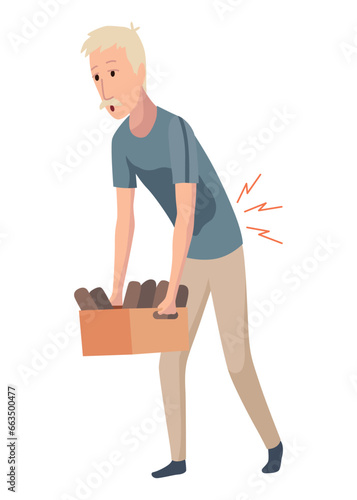 Household injurie. Isolated icon of home trouble. Warning about possible dangerous situation. People character getting civilian trauma. Vector illustration of accident