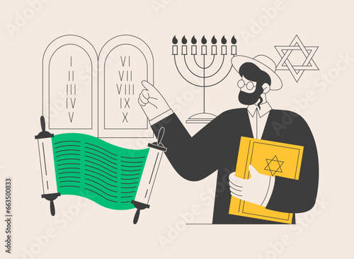Judaism abstract concept vector illustration.