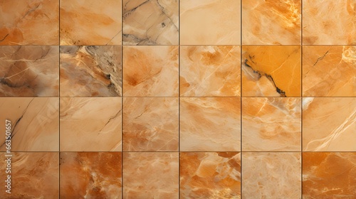 Pattern of Marble Tiles in orange Colors. Top View
