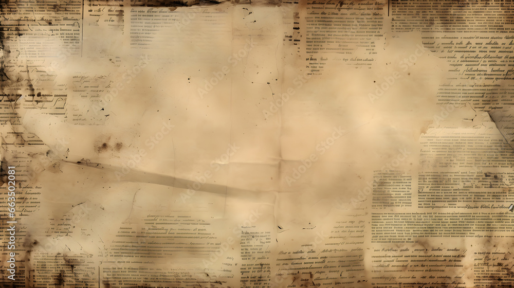 Newspaper paper grunge vintage old aged texture background. .