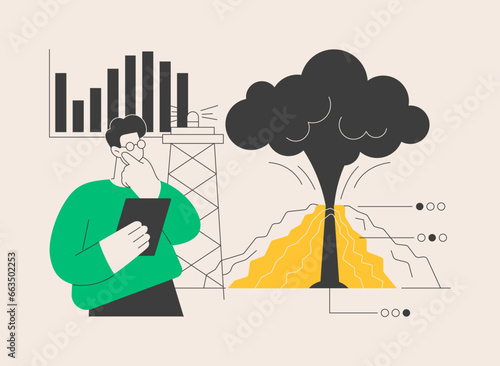 Volcanology abstract concept vector illustration.