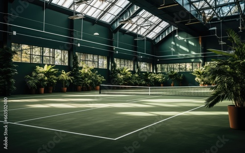 Lush Indoor Tennis Court