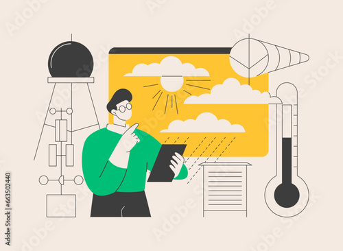 Meteorology abstract concept vector illustration.