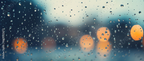 rain drops on the window photo