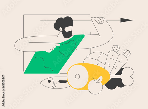 Paleo diet abstract concept vector illustration.