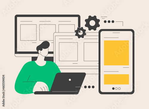 Responsive web design abstract concept vector illustration.