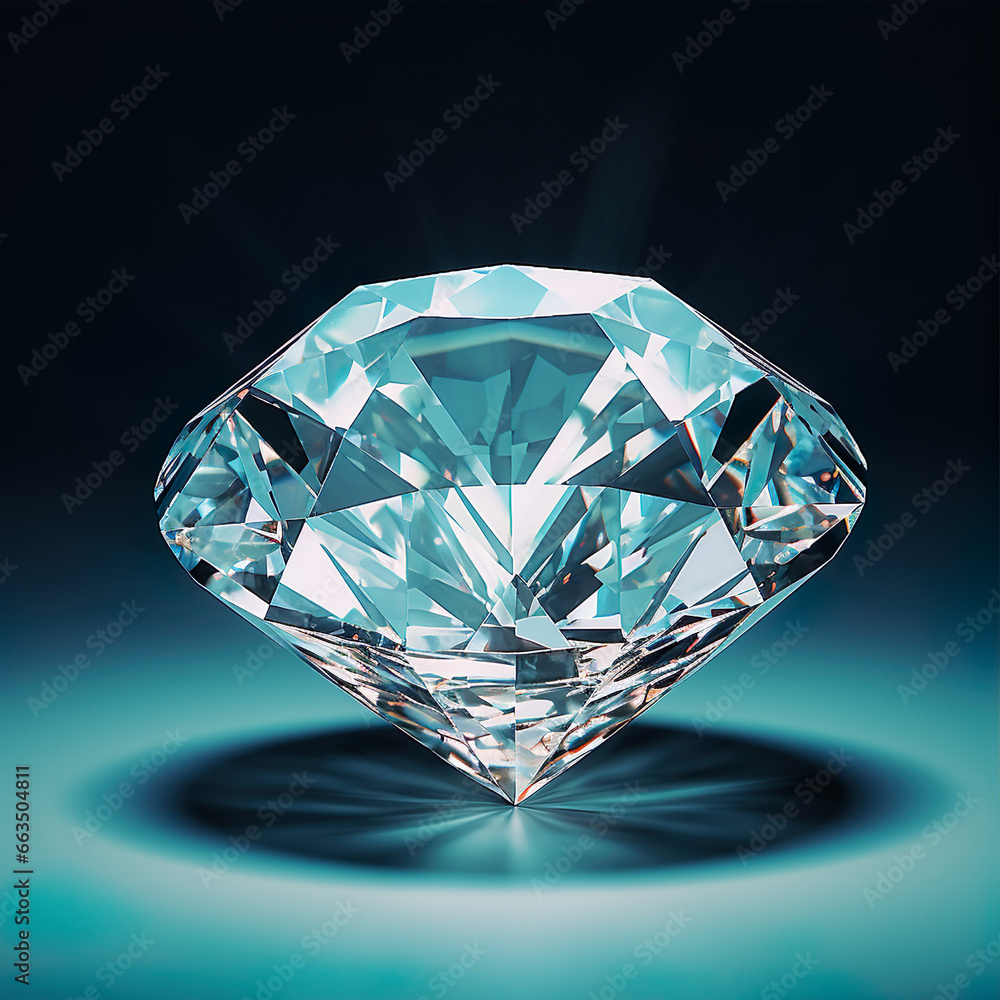 Beautiful diamond isolated on dark background. Generative AI illustration. Mineralogy gems gemstones concept Beautiful diamond isolated on dark background. Generative AI illustration. Mineralogy gems gemstones concept