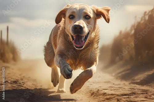 Cachorro labrador correndo photo