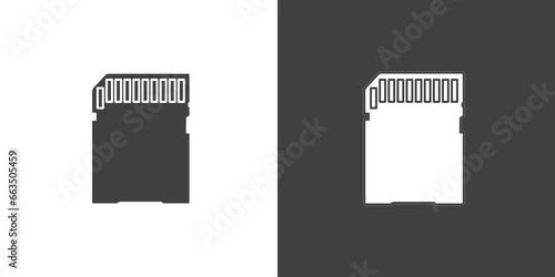 MMC adapter icon of Mobile Device Components. Micro SD Data storage icon in line style symbol sign, adapter icon template for graphic and web design collection logo vector illustration.