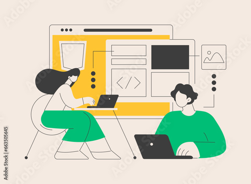 HTML5 website development abstract concept vector illustration.