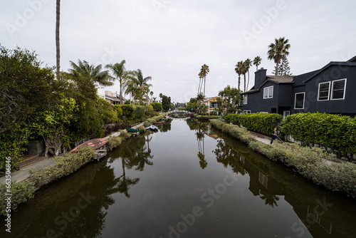 canale su venice beach con palme 