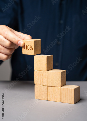 Obraz na plátně Achieve 110% percent efficiency