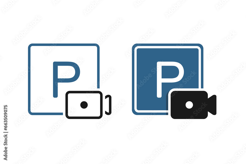 Parking with CCTV. Illustration vector Parking with CCTV. Illustration vector