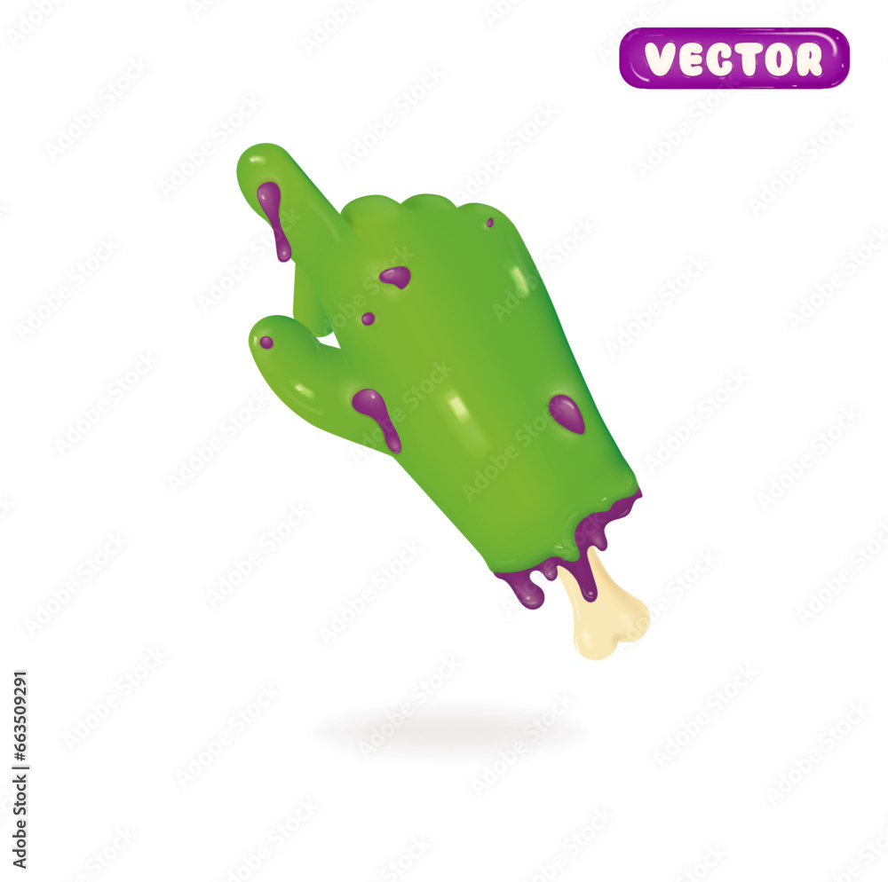 Finger Zombie Vector Hand zombie finger pointer. Realistic 3d design. Different hand ...