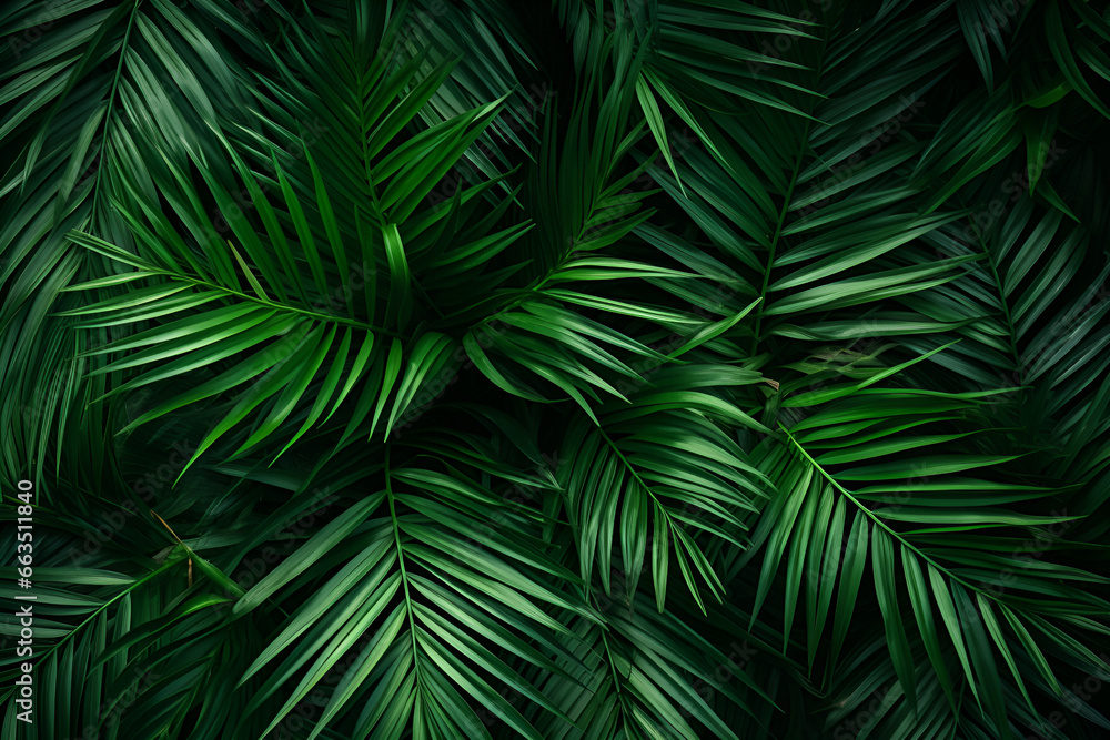 Palm Leaf Background, Tropical Frame